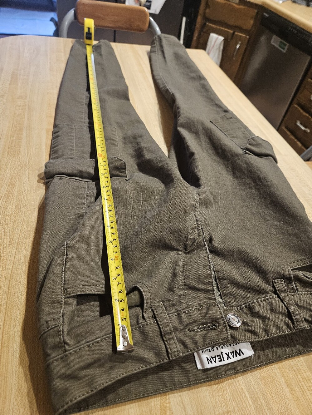 Wax Jean Military Green Cargo Pants Size 5/27 - Picture 6 of 8